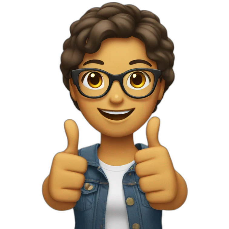 girl with glasses thumbs up emoji