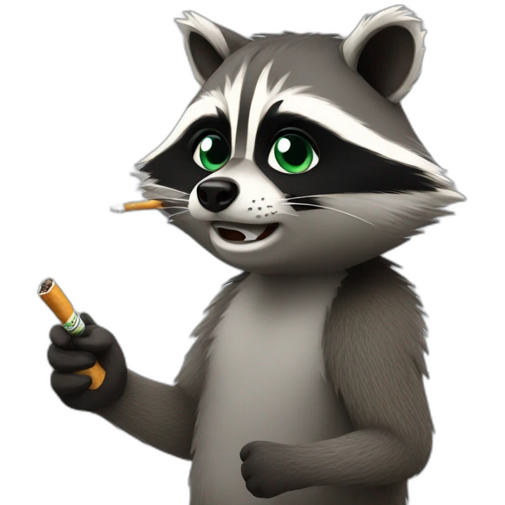 Racoon smoking emoji