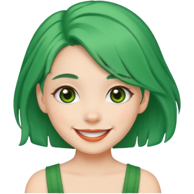 girl with green hair clip emoji