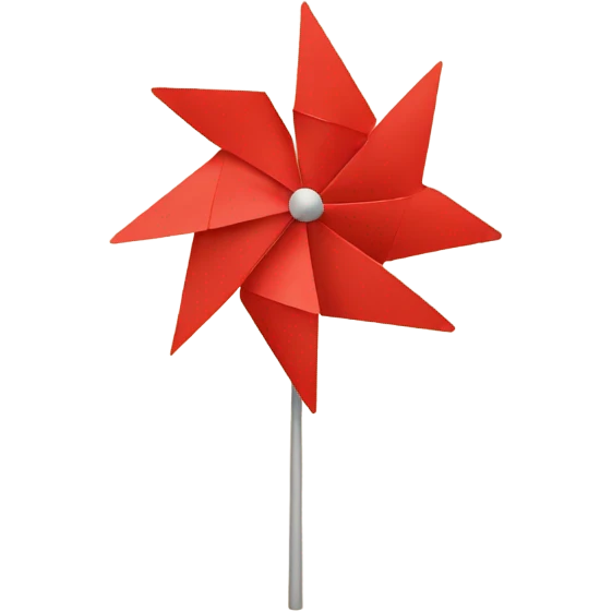 Red paper windmill emoji