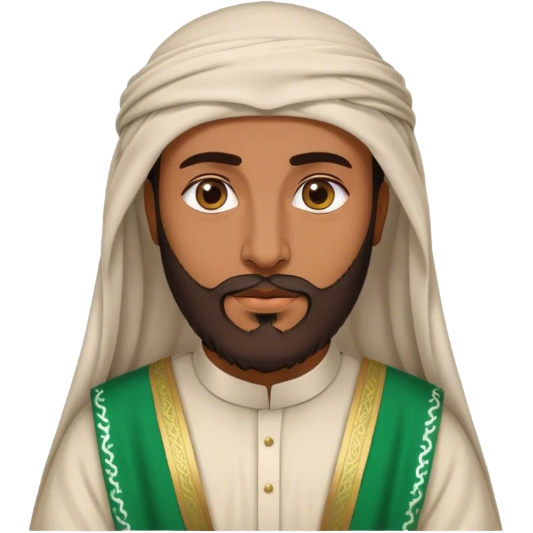 saudi man wearing saudi clothes witha beard emoji