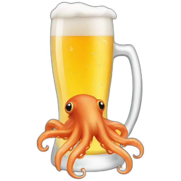 drinking beer squid emoji