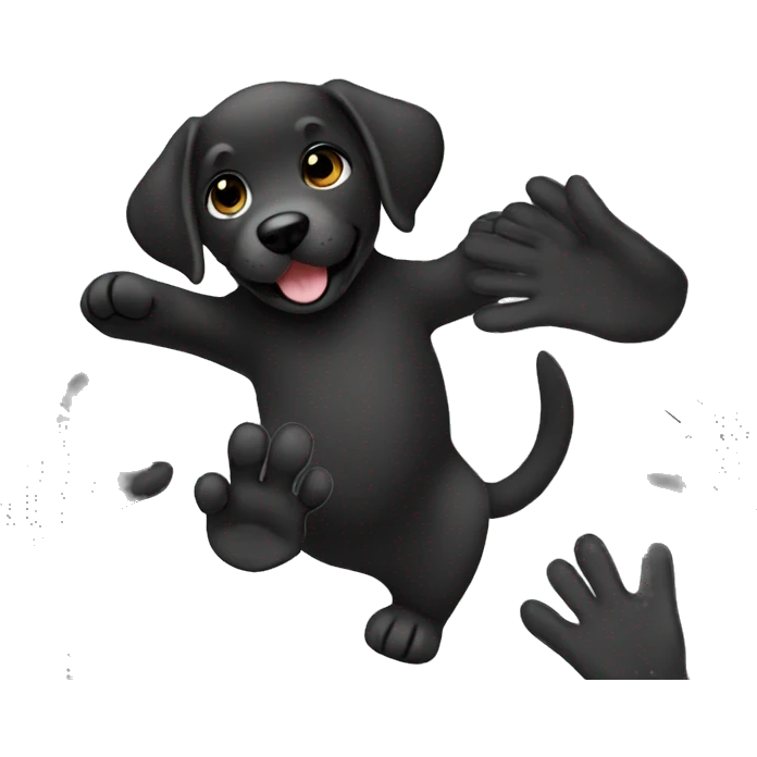 black labrador puppy high five emoji