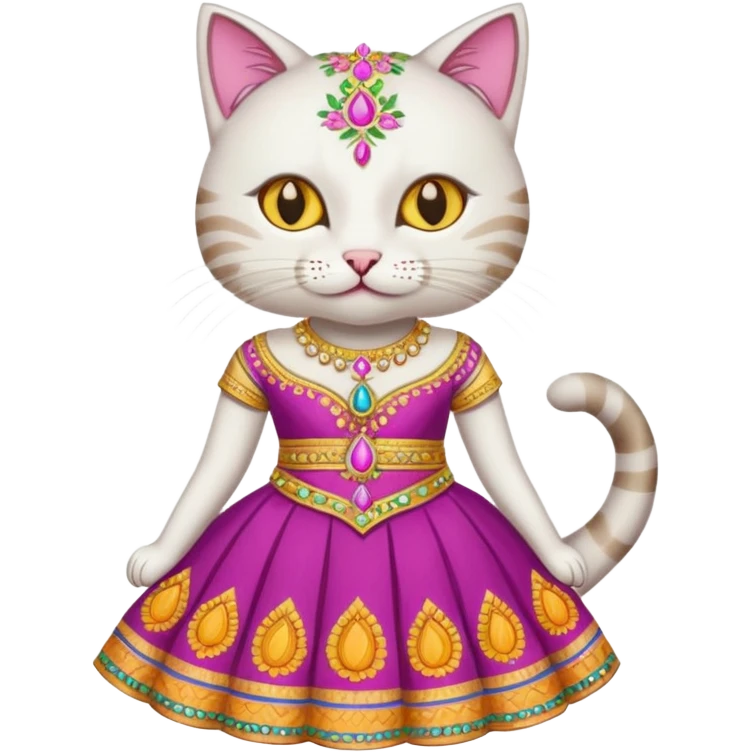 Cat wearing lehnga emoji