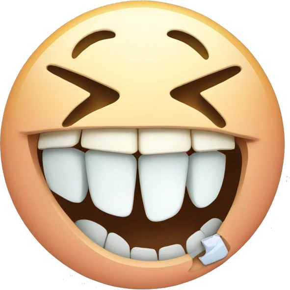 Smiley face with broken tooth emoji