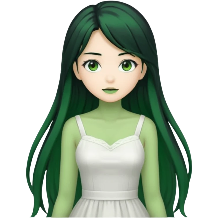 Anime Dragon Lady She/Her Green emoji