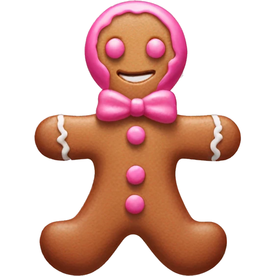 Pink gingerbread man  emoji
