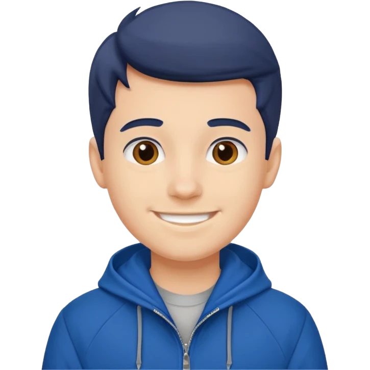 college boy with college blue jacket emoji