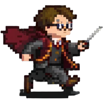 Harry Potter running through Hogwarts emoji