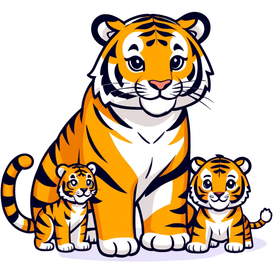 Tiger and her cubs being a handful emoji