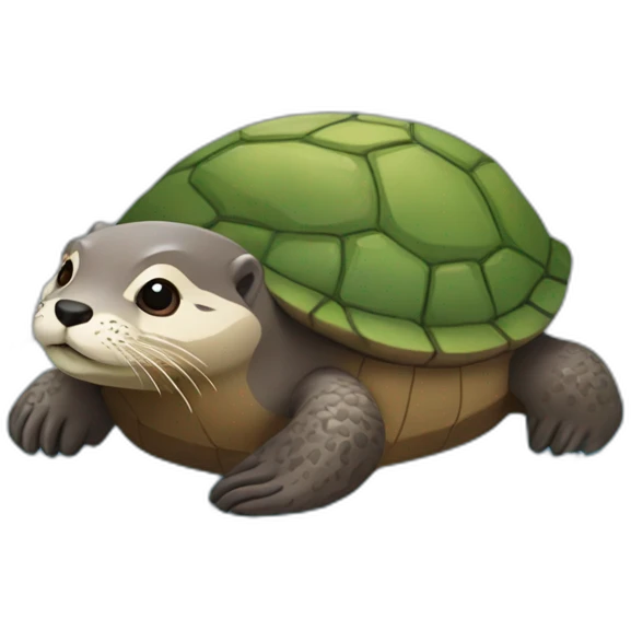 Loutre sur un tortue emoji