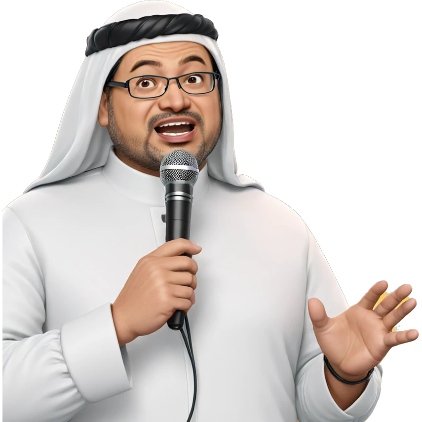 cosplay male with microphone emoji