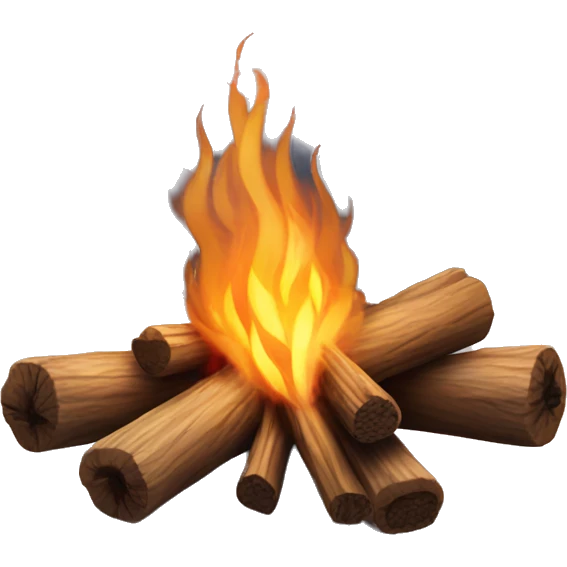 campfire in the snowy mountains  emoji