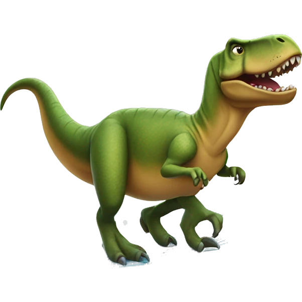 trex riding a surf board emoji