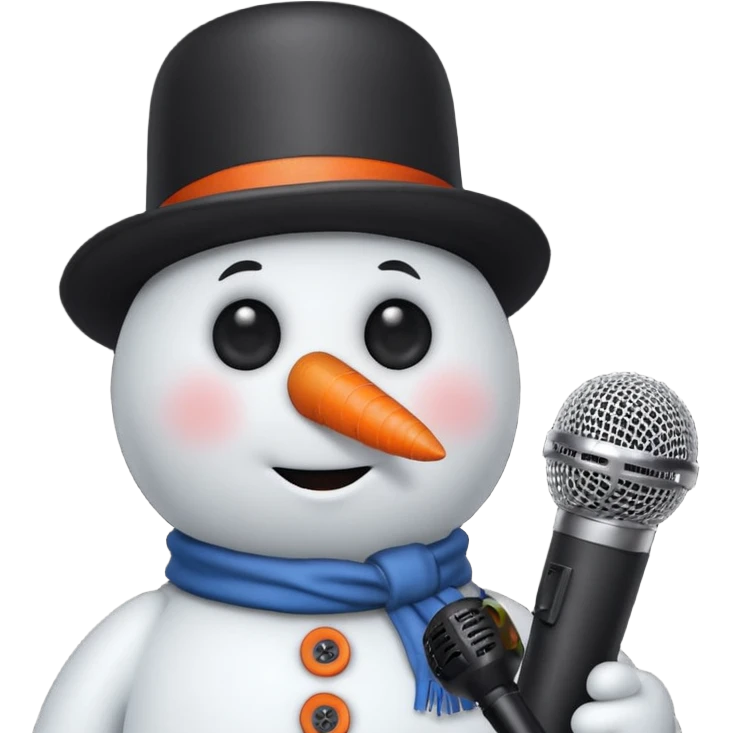 snowmen with microphone emoji