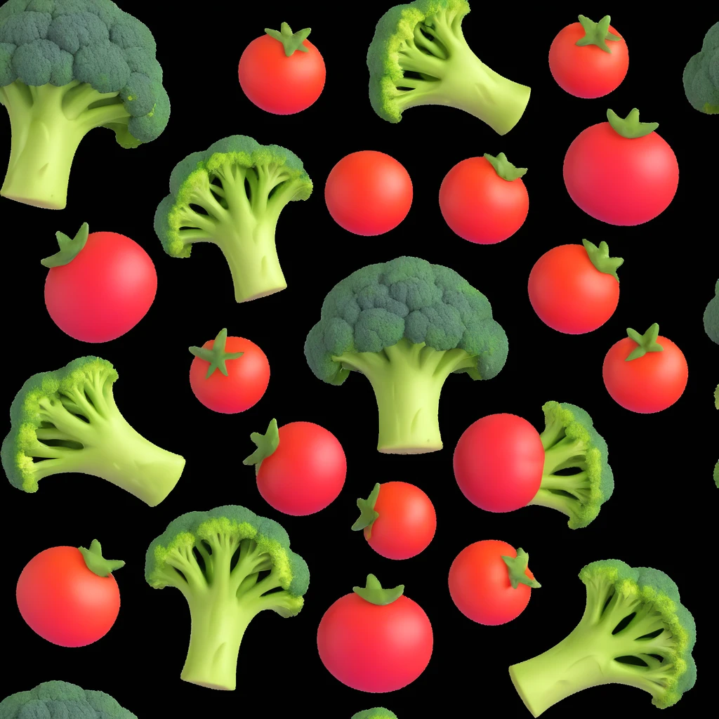 Meal broccoli chicken and tomato  emoji