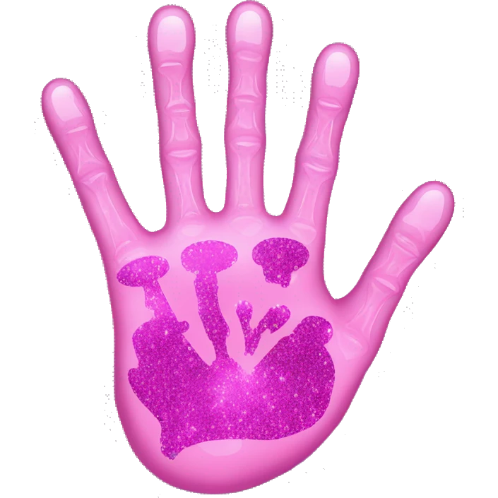 Pink hand xray with glitter  emoji