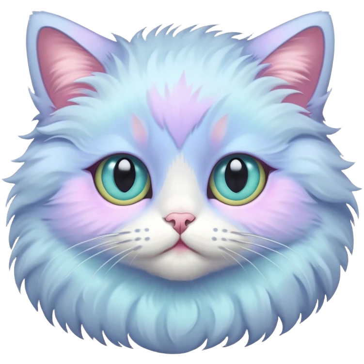 pastel cat with 6 eyes emoji