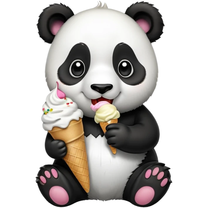 Panda eating ice cream emoji
