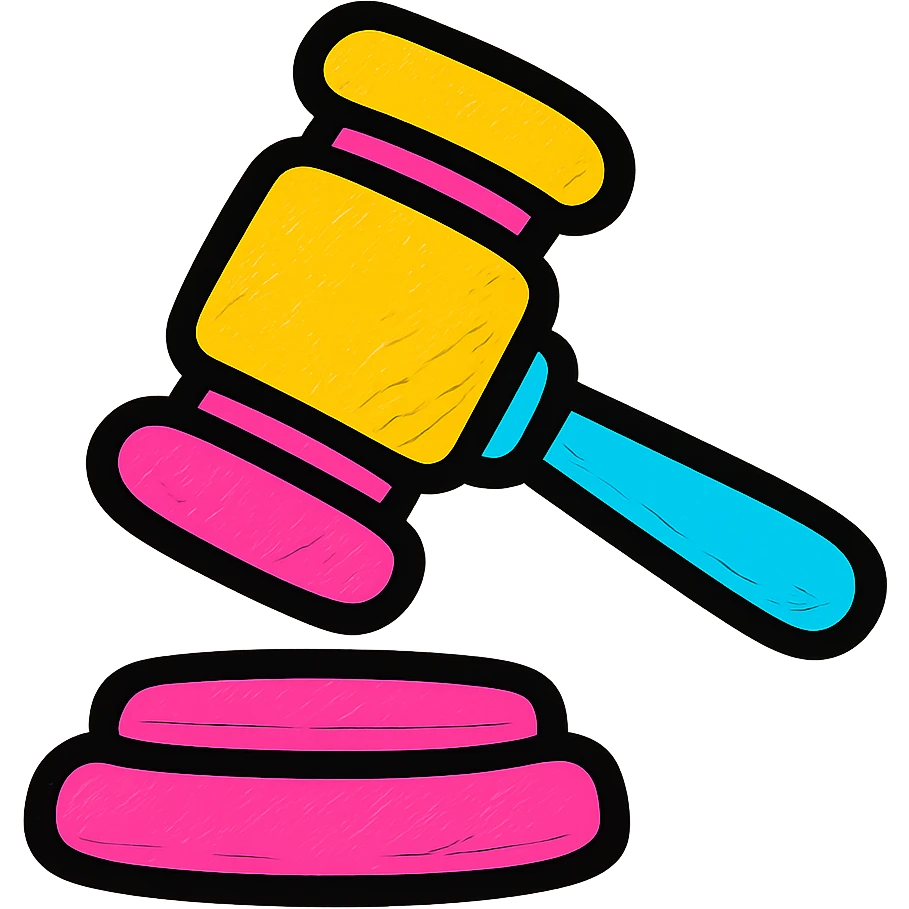a gavel, simple and iconic, modern style, clean and minimal design emoji