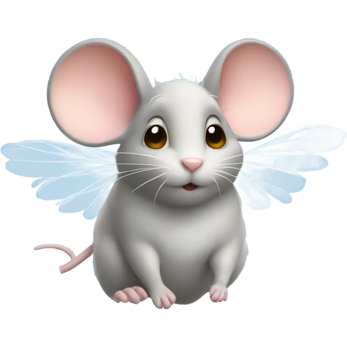 Mouse flying in the clouds emoji