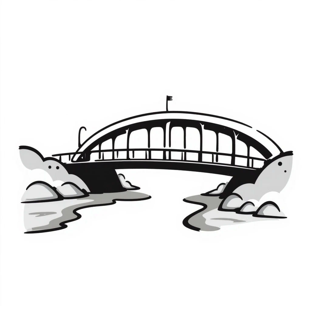 a bridge in a hand drawn doodle style emoji