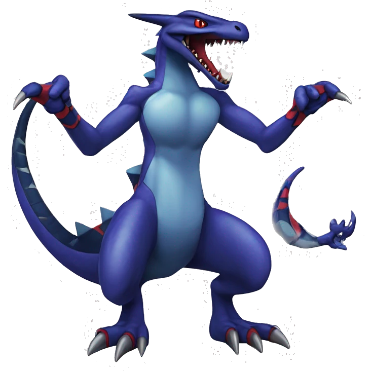 Cool Edgy Seviper-Garchomp-Gabite Fakémon Digimon with Edgy markings, full body, outlined emoji