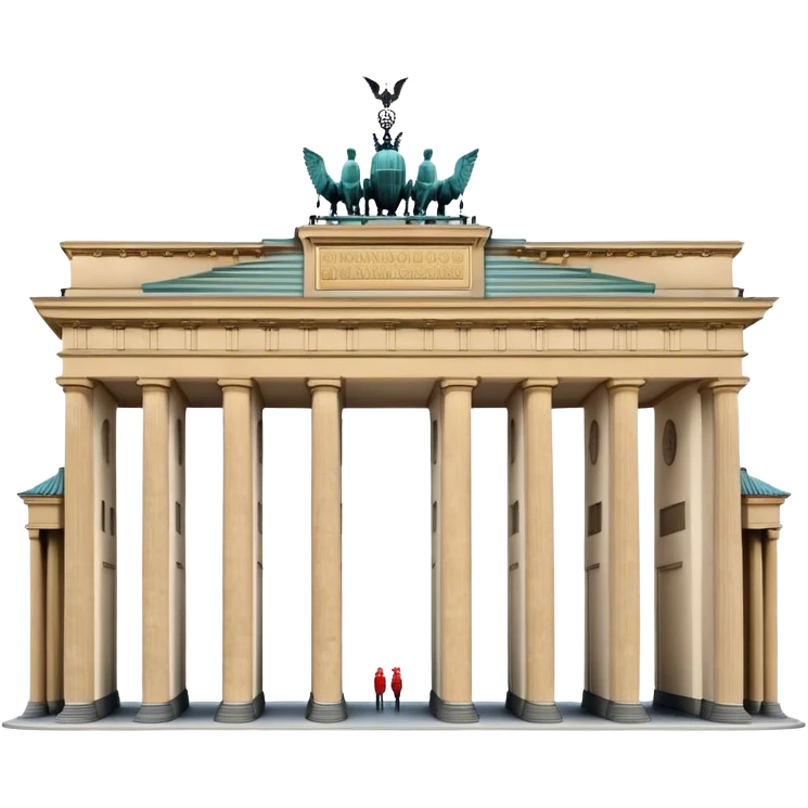 Cinematic Realistic Brandenburg Gate Landmark Emoji, depicted as the iconic neoclassical monument rendered with lifelike detail and dynamic, historic lighting. emoji