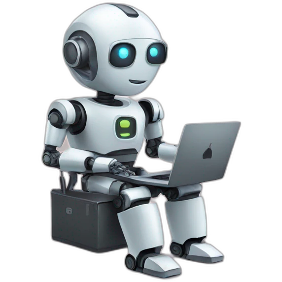 robot with laptop emoji