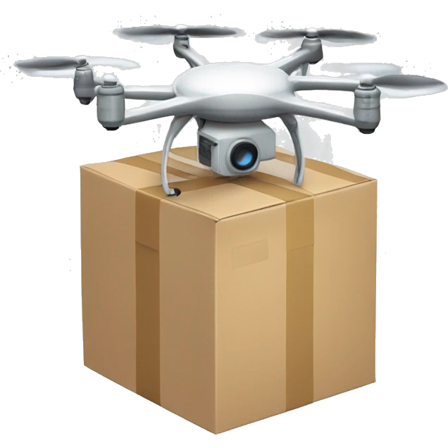 A drone which is transporting a parcel emoji