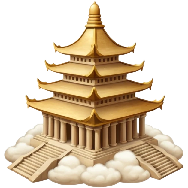 Beige temple on a cloud  emoji