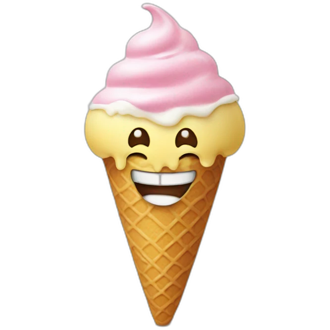 Ice cream with smiley emoji