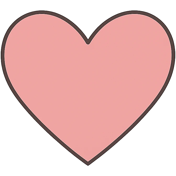 pink heart, digital illustration emoji