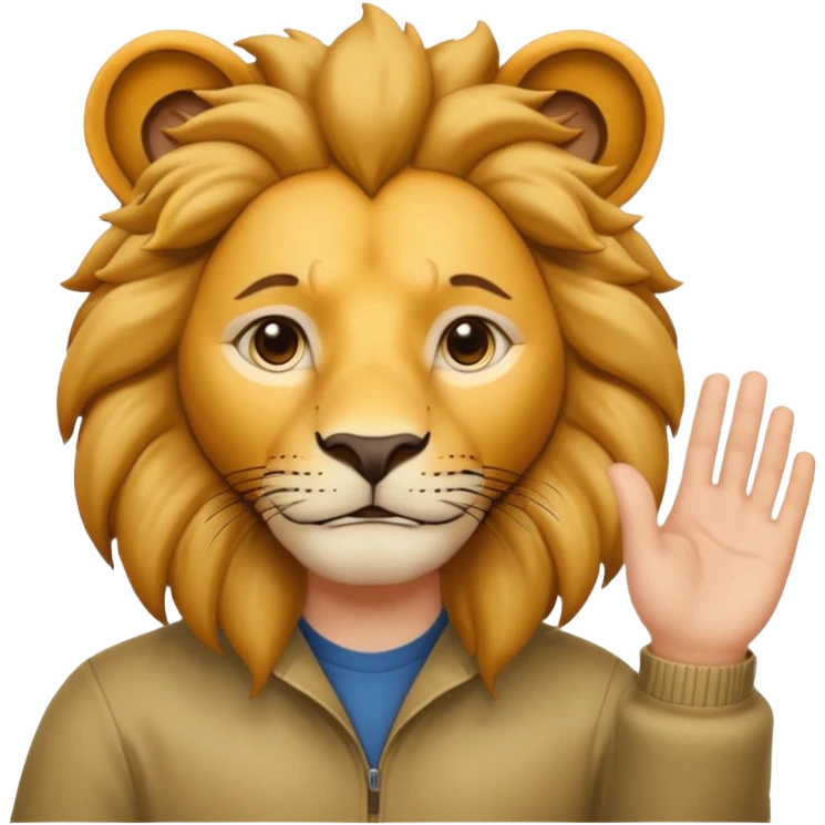 put your hands behind the lion's ear emoji