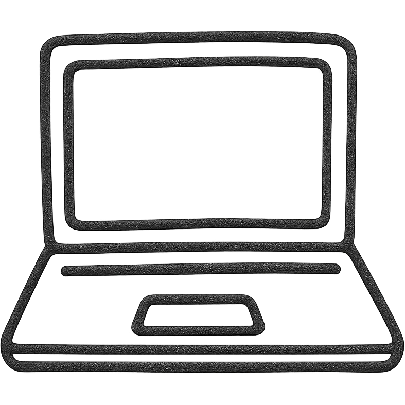 a hand drawn icon of a laptop with no fill emoji