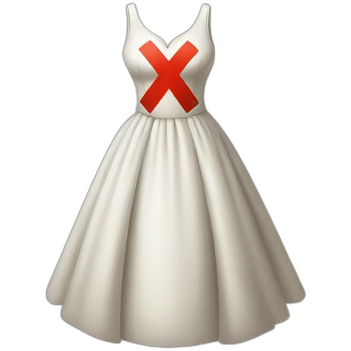 a beautiful dress with a red cross through it (to show dislike) emoji