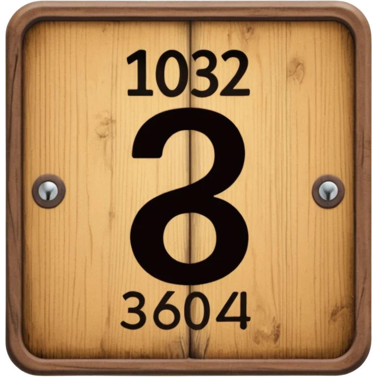 hotel room door number wood sign emoji