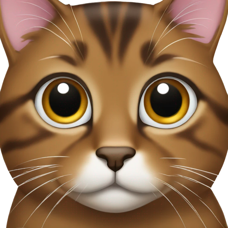 Brown torbie cat with long eyelashes emoji