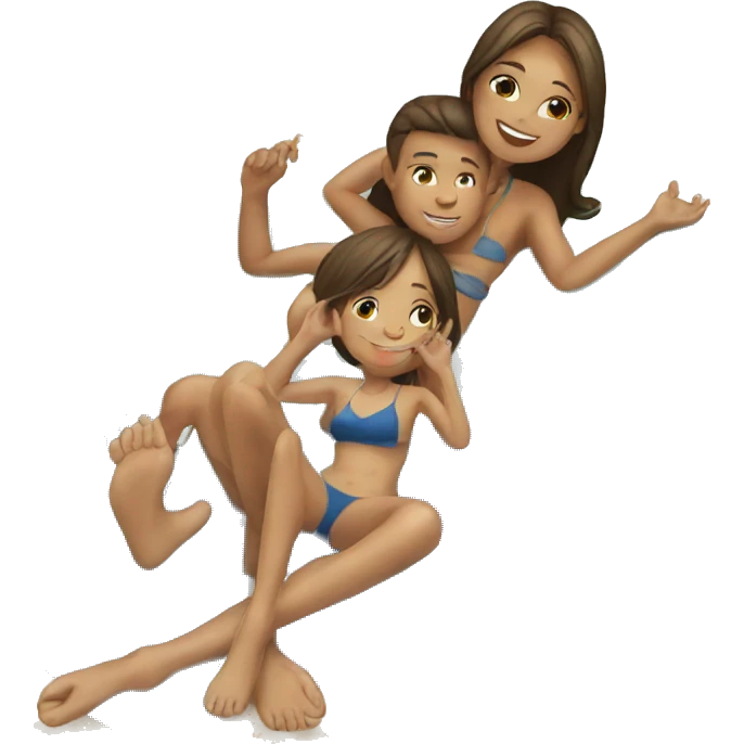 Girl and boy in beach emoji