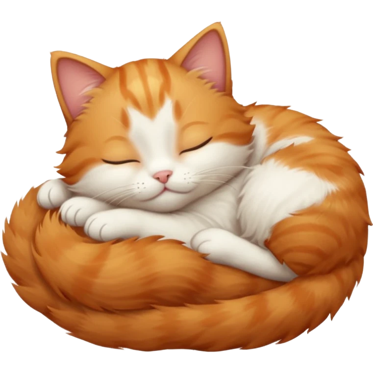 ginger and white small cat eyes closed lying down upside down emoji