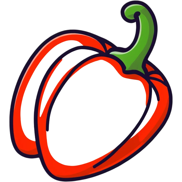 red pepper with bold outline emoji