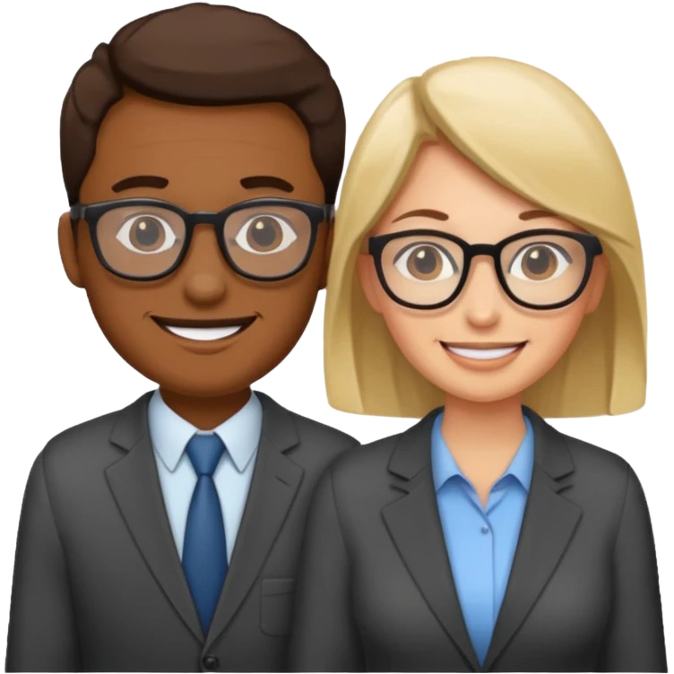 two Bestie man and woman coworkers teacher sarcastic emoji