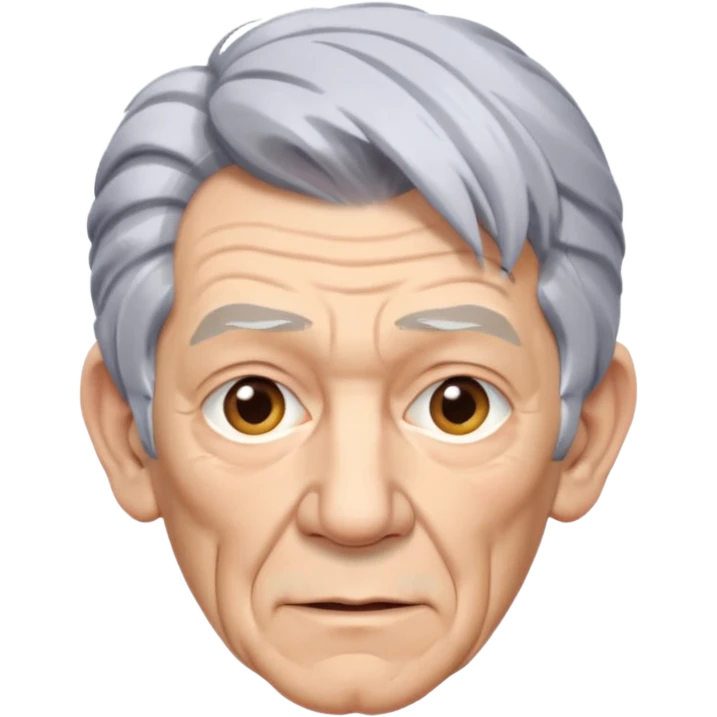 portrait of Ian McKellen, theatrical pose, silver hair, expressive face emoji