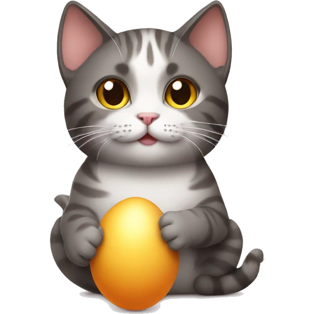 cat holding an egg emoji