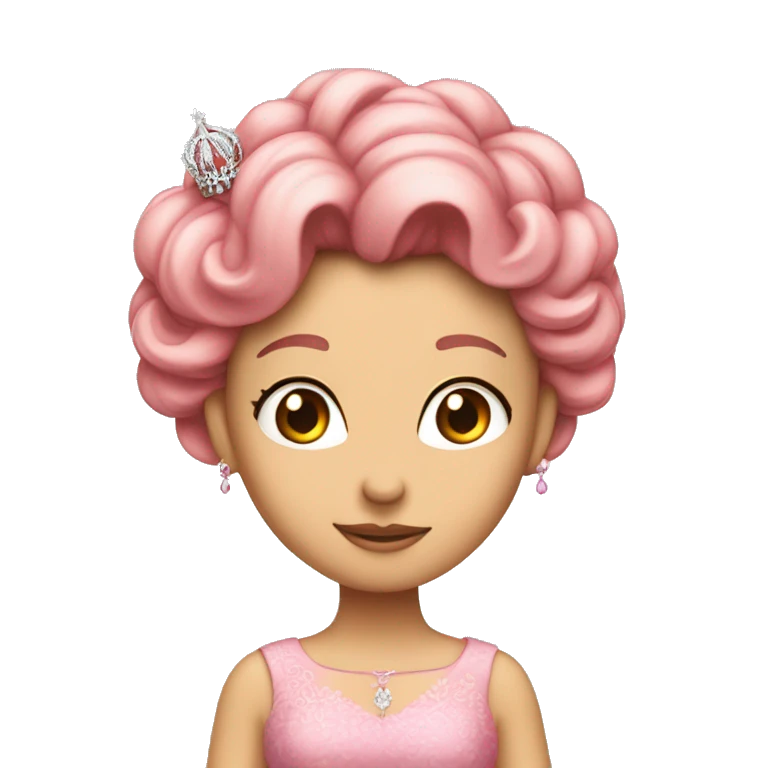 Una principessa capelli biondi Vestito rosa e una corona rosa  emoji