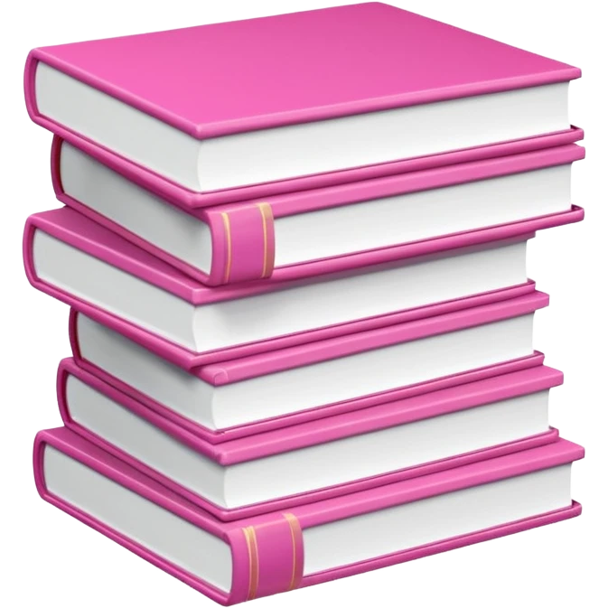 Pink and white books emoji
