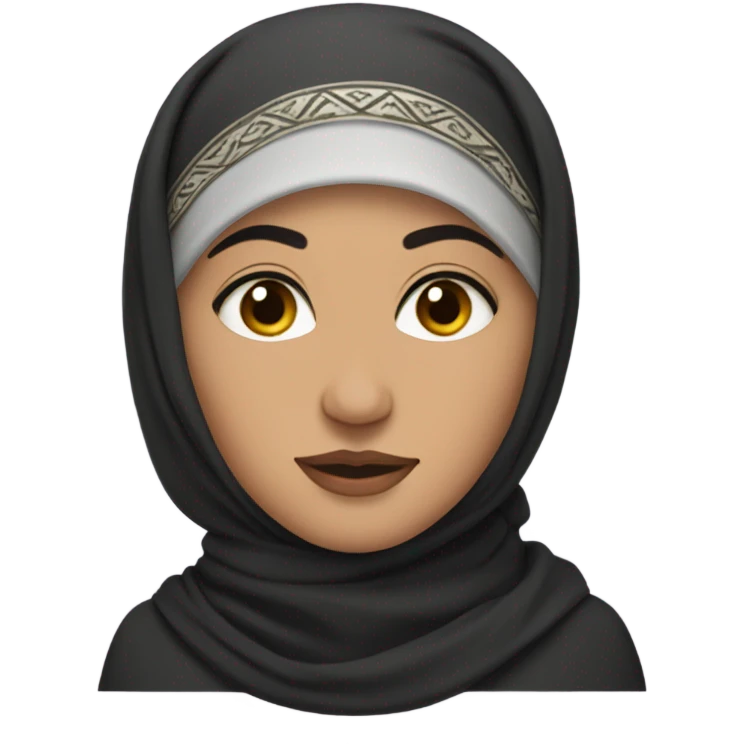 half Bengali half arab woman with black hair and headscarf  emoji