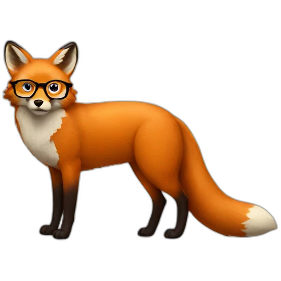 full body fox with glasses emoji