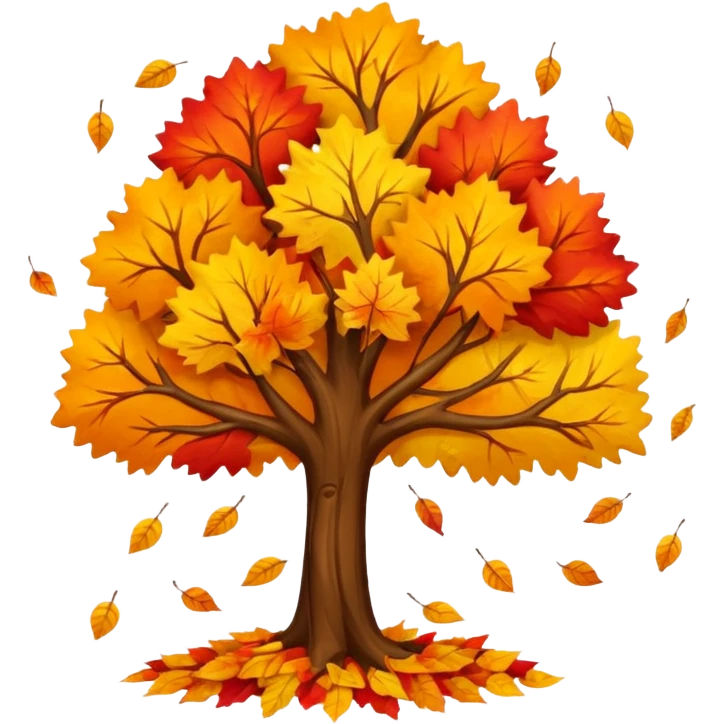 leaves falling from a tree emoji