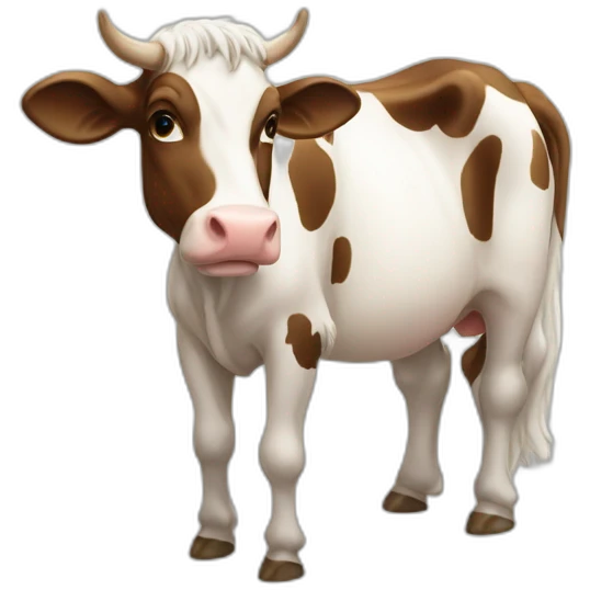 Une vache mélange avec un cheval emoji